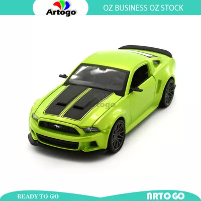 Highly Detail Diecast Model 1:24 Scale 2014 Ford Mustang Street Racer Green Toy • $58.49