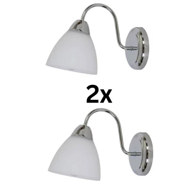 £11.95 • Buy 2 X GoodHome Saucats Chrome Effect Wall Light Lamp E27 Bulb Modern Indoor Stairs