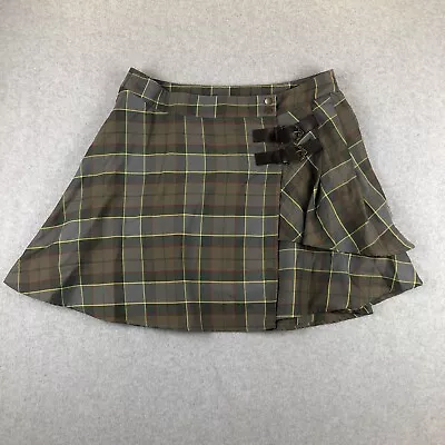 Torrid Outlander Fraser Tartan Green Plaid Pleated Kilt Skirt Size 16 Side Zip • $29.99