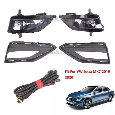 For VW Jetta MK7 2019 2020 Sedan Fog Lamp Light + Fog Lamp Grille + Wire • $77.99