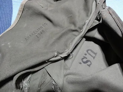 RARE MF'G ERROR WWII US ARMY ARAKELIAN & CO. 1945 Musette Bag *US* IS INSIDE OUT • $35.25