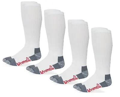 Wrangler Riggs Workwear Mens Tall 80% Cotton Cushion Over The Calf Boot Socks 4P • $18.99