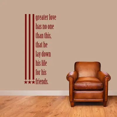 Greater Love Has No One Than This Wall Decal - Military Patriotic Soldier • $35.10