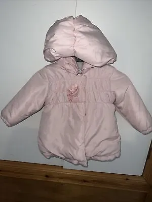 Absorba Girls Coat Pink Age 18 Months Hooded Designer Boutique Baby • £9.99