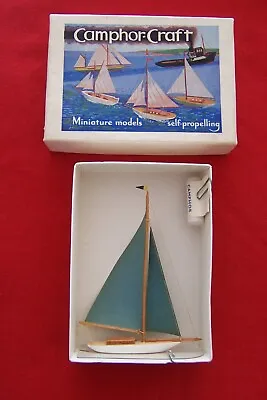 Vintage Camphor Craft Miniture Model Sailing Boat Yacht Marybelle • $49.72