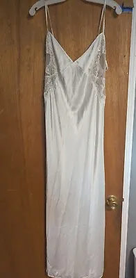 Victoria’s Secret Satin Bridal Nightgown Sequin Lace Sheer Sides Back Size L • $34.99