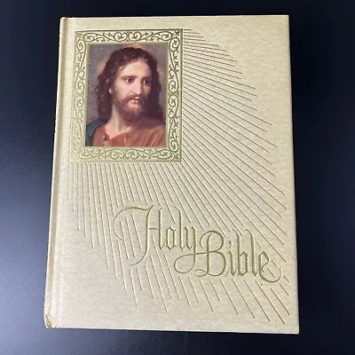 Vintage NAB Catholic White Gold Fireside Family Edition Holy Bible 1972-1973 • $19.99