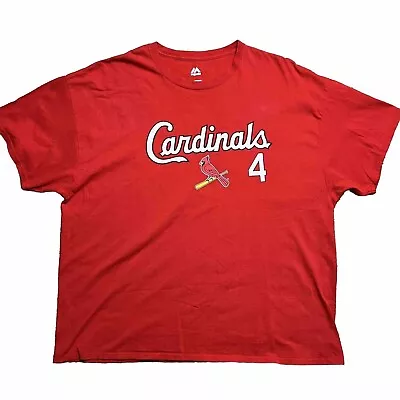 St. Louis Cardinals Shirt Mens 3XL Red MLB #4 Molina Majestic Baseball Tee • $7.95