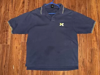 Michigan Wolverines Nike Team Vintage Polo Golf Shirt Size Large • $1