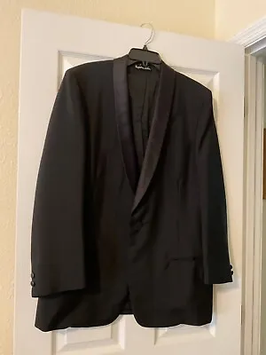 Vintage USA Custom Made 1960s (9/63) TUXEDO Black Jacket Black Satin Lapel EUC  • $75