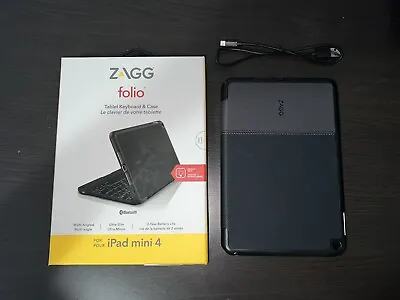 ZAGG Folio Case Hinged Bluetooth Keyboard For Apple IPad Mini 4 In Black • $22.99