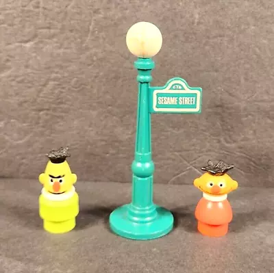 Vintage Fisher Price Sesame Street Little People Muppets Bert & Ernie With Light • $22.99