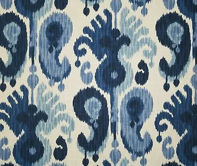 Still Water In Cobalt BTY 54  Wide P Kaufmann 100% Cotton Slub Duck Ikat • $20.99