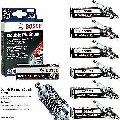6 Double Platinum Spark Plugs Bosch For 2005-2010 FORD MUSTANG V6-4.0L • $47.50