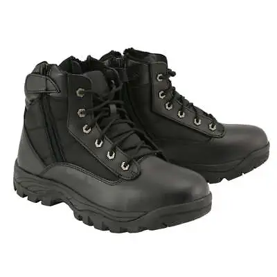 Milwaukee Leather Men's Tactical Lace Front Boot With Side Zipper Entry *MBM9011 • $74.99