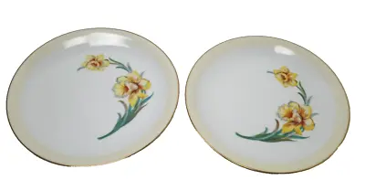 Vintage Pair Of Jyoto China Daffodil 7.5  Plates Made In Occupied Japan • $40