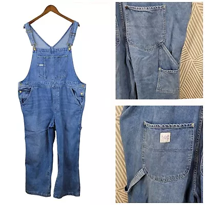 H&M Lee Colab Size XXL Denim Jean Bib Overalls Jumper Blue Vintage Carpenter • $76.49