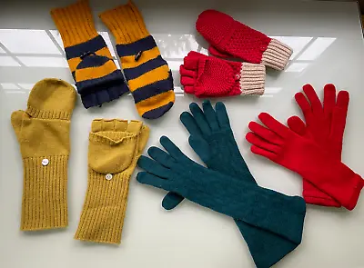 $9.99 • Buy J.CREW CASHMERE CONVERTIBLE Fingerless Knitted Gloves Mittens WOOL CASHMERE ANGO