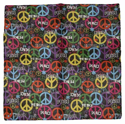 22 X22  PEACE Letter Rainbow Multi-Color Peace Signs 100% Cotton Bandana • $5.88