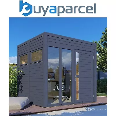 Rowlinson Bertilo Garden Cubus 2 Home Office Studio Wooden Summer House Grey • £2743.99