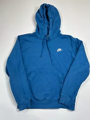 Nike Hoodie Mens Small Blue Long Sleeve Sportswear Club Fleece Pullover Casual • $19.99