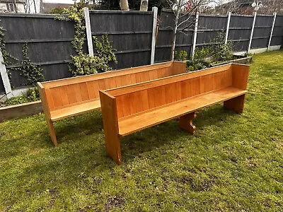 Solid Oak Antique Church Chapel Pews Benches. Matching Pair. • £950