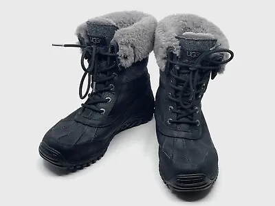 UGG ADIRONDACK II Women's Wool Black Boots 9 • $70