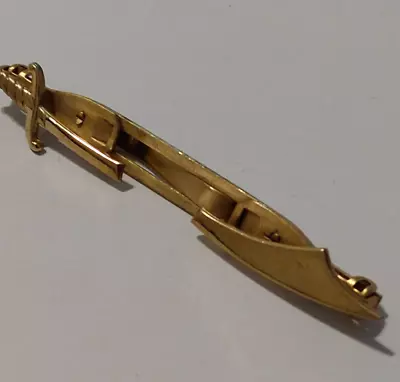 Vintage Anson Sword Large Gold Tone Bar Tie Clip • $15