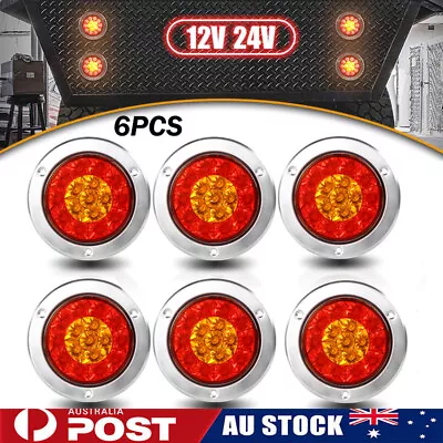 6X 4  Round LED Tail Light Indicator Brake Stop Reverse Truck Trailer Caravan AU • $59.79