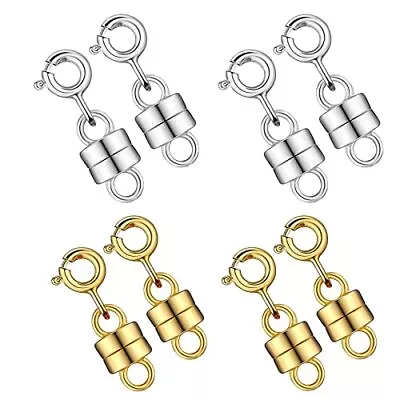 8 Pieces Magnetic Jewelry Clasps For Necklace Closures Screw Locking Necklace • $10.01