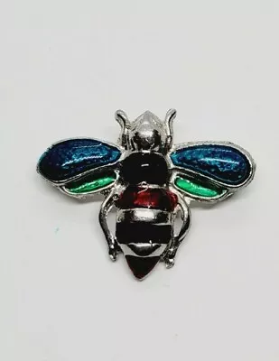 Bumble Bee BUG Enamel Vintage Silver Tone Tone Pin Brooch  • $15.30