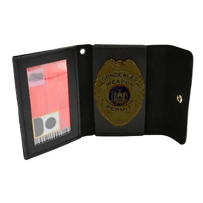 $12.67 • Buy Perfect Fit Non Recessed Universal Badge ID Case Snap Closure Leather CWP Police
