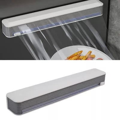 Magnetic Cling Film Wrap Dispenser Tin Foil Baking Paper Cutter Kitchen Holder • £9.95
