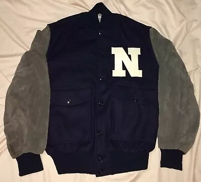 Ebbets Field Flannels Jacket Newark Bears Varsity Wool Suede Mens Coat Gift • $529.97