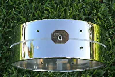 1970's GRETSCH 4160 14  CHROME / BRASS SNARE DRUM SHELL For YOUR DRUM SET! E388  • $202.45