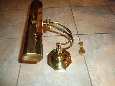 VINTAGE Underwriters Laboratories Brass Bankers Piano Desk Lamp Adjustable EUC • $39.99