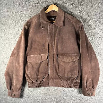 Wilsons Adventure Bound Jacket Suede Leather Bomber VTG Thinsulate Brown Mens L • $39.99