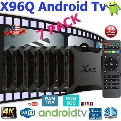 Android 10.0 TV Box X96Q Quad Core HD 4K Media Stream Player Mini PC (7 PACK) • $139.99