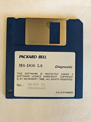 Packard Bell MS - DOS 5.0 Diagnostic Computing Floppy Disk Software • £6.64