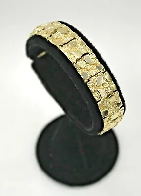 Men's Or Women's 14K Yellow Gold Nugget Style Bracelet With Appraisal 25.4 Gram • $2800