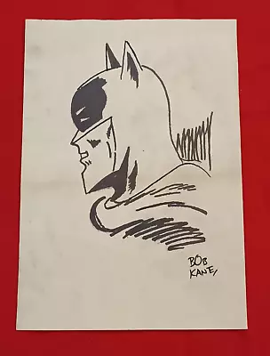 Bob Kane Drawing On Paper (Handmade) Signed And Stamped Mixed Media. • $100