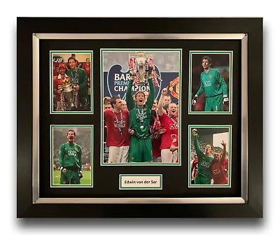 Edwin Van Der Sar Hand Signed Framed Photo Display Manchester United Autograph . • $189.47