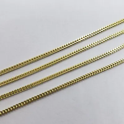 10K Hollow Yellow Gold Franco Box Link Chain Necklace Men Women 1.5mm 16-30  • $87.11