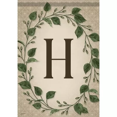 MONOGRAM INITIAL Letter H Ivy Wreath Dura Soft Garden Flag 12.5  X 18  Carson • $15.99