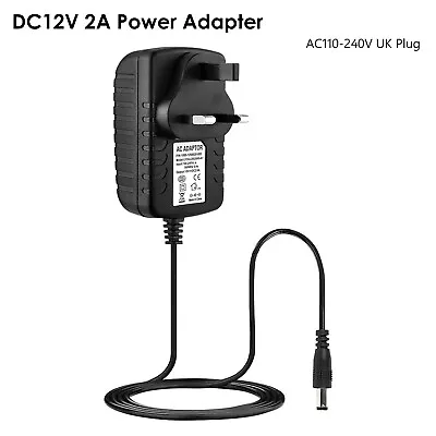 12V 2A AC/DC UK Power Supply Adapter Safety Charger For LED Strip CCTV Camera • £7.99