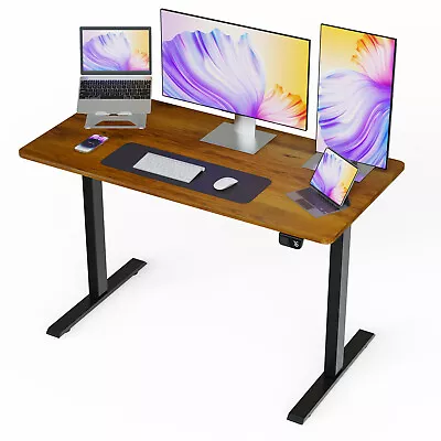 Crenova Height Adjustable Electric Standing Desk Vintage Brown Sit Stand Desk • $139.99