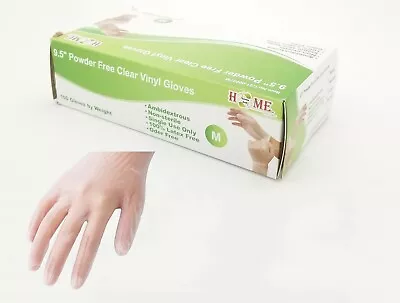 9.5  Single-Use Powder Free Clear Vinyl Gloves Non-Sterile1000pcs (10 Boxes ) • $41.52