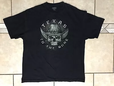 XXL Shirt TEXAS TO THE BONE Head Skull Cowboy Hat Rattle Snake Tough Lone Star • $17.50