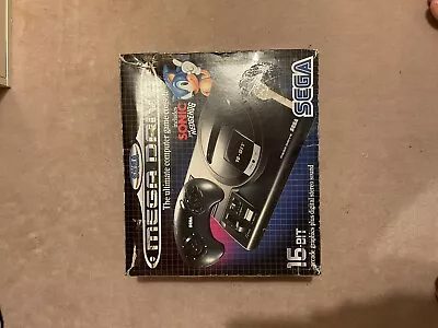 Sega Mega Drive Console 2 Controllers With Sonic Game Boxed 16 Bit • £0.99