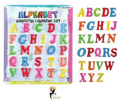 MAGNETIC ALPHABET LETTERS Kids Fridge Magnets Numbers Teaching Learning Toy Set • £4.25